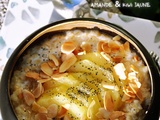 Boulgour crémeux au lait de coco, citron, amandes et kiwi jaune