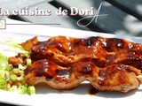 Brochettes de porc, sauce teriyaki