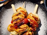 Brochettes de poulet aux poivrons