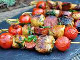 Brochettes de sot-l'y-laisse, chorizo et tomates cerises