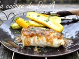 Cabillaud à la sauce échalote et Antésite, petites courgettes vapeur