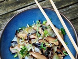 Chou chinois aux champignons & herbes fraîches