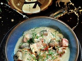 Coq au Riesling, Cognac et lard fumé