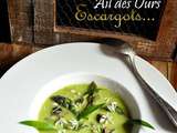 Fricassée d'escargots à l'ail des ours et crème d'asperges vertes