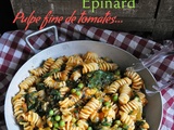 Fusilli aux épinards, petits pois