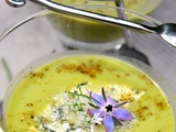 Gaspacho de petits pois au Stilton