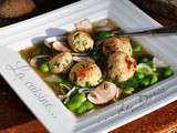 Nage de boulettes de veau aux herbes, légumes de saison