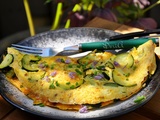 Omelette à la courgette et ciboulette