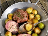 Paupiettes de veau au camembert, choux de Bruxelles