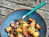 Pommes de terre et champignons sautés à l'ail et persil