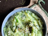 Purée de courgettes, pomme de terre à l'ail des ours