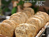 Sablés à l'Emmental, graines de Chia et huile d'olive aromatisée à la Truffe