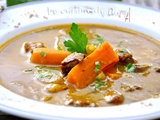 Soupe d'agneau aux saveurs exotiques et ses légumes