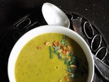 Soupe de courgettes, carottes et poireau au lait de coco (Soup & plus)