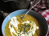 Soupe de lentilles vertes, carottes et poireaux