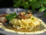 Tagliatelles aux cèpes et mousseline de Gruyère