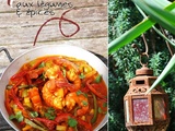 Tajine de gambas aux légumes et épices