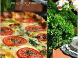 Tarte aux fromages, tomates et jambon