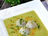 Velouté de légumes et boulettes de moelle