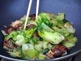 Wok de bok choy et shiitake à la sauce d'huître