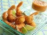 Gambas en Croûte de Panko et Sauce Romescu