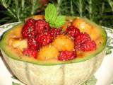 Melon, Framboises et Vinaigrette aux Baies de Sichuan