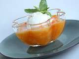 Soupe de Melon au Champagne et Glace au Fromage