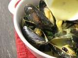 Moules curry, lait de coco et gingembre