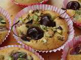 Muffins cerises, pistache et orange