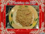 Spaguettis au poulet et coulis de poivrons (thermomix)