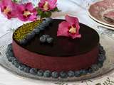 Entremet myrtilles et framboises