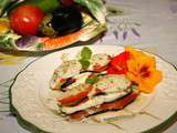 Millefeuille d'aubergines tomates et mozzarella