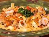 Penne aux fruits de mer, sauce Arrabiata