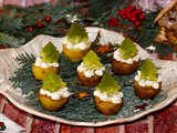 Petits sapins sur pommes de terre farcies au fromage ail et fines herbes