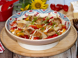 Salade de fenouil, poivrons, tomates à la sauce César