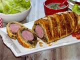 Saucisson lyonnais feuilleté et sa duxelle de champignons