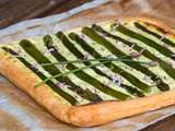 Tarte aux asperges vertes, ricotta et ail des ours