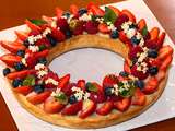 Tarte couronne aux fruits rouges à la crème au basilic