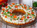 Tarte couronne aux légumes de printemps