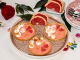 Tartelettes au pamplemousse rose, meringuées