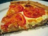 Tarte aux tomates, thon et fromage frais