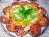 Carpaccio de tomates aux 3 couleurs