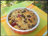 Crumble poires/framboises/chocolat