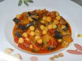 Curry d'aubergines/ tomates et pois chiche