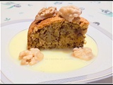 Gâteau aux noix et sa crème anglaise