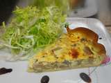 Tarte aux champignons de paris/ oignons/ lardons