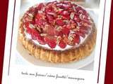 Tarte aux fraises  crème fouettée / mascarpone