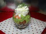 Verrine d'avocat / crevettes/ st môret