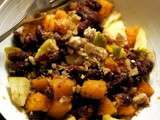 Courge butternut, pomme, marron et haricots rouges