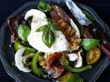 Salade aux 3 tomates, burrata et lentilles corail à l’huile de truffe (ou pas)